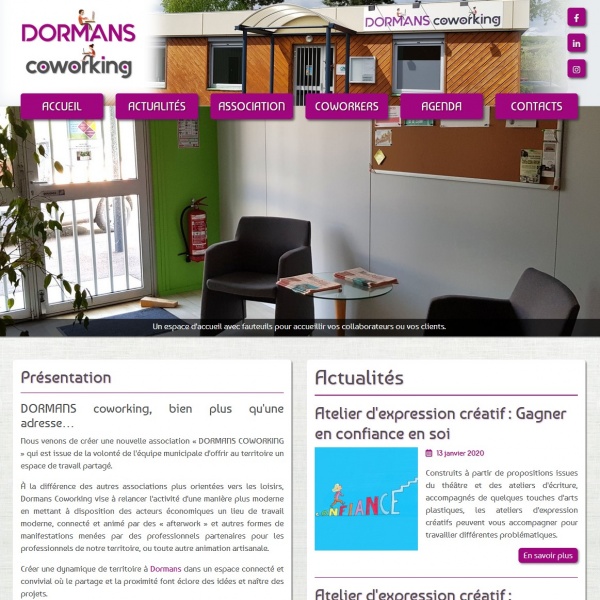 Un site internet pour DORMANS COWORKING